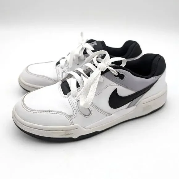Nike Full Force Low Big Shoes Kids' White/Pewter/Black Size US4.5Y EU36.5 - Picture 1 of 14